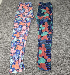 LuLaRoe Mickey Mouse Leggings Women's Tall & Curvy 1X - 2X Colorful Bundle Deal